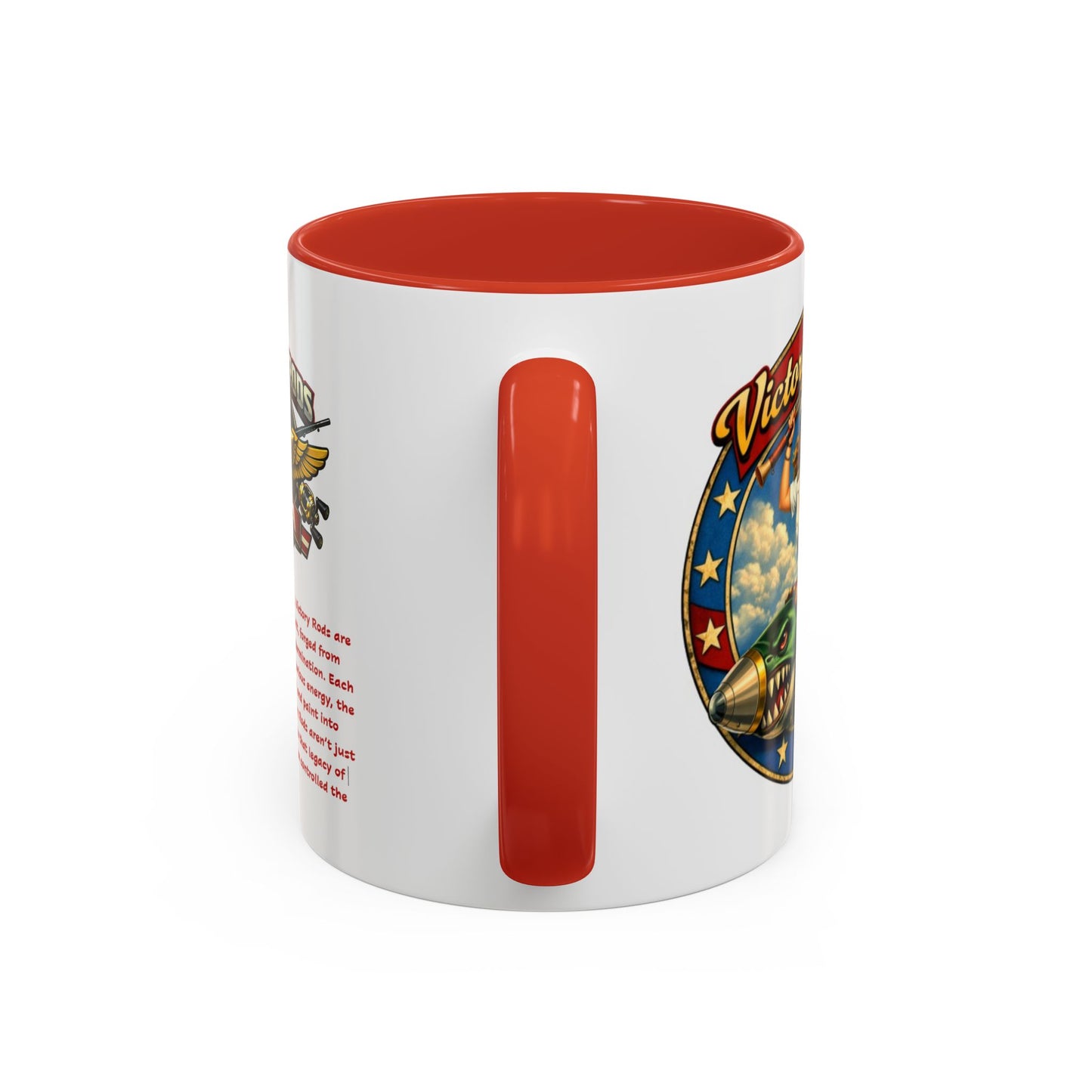 Victory Rods Sportfisherman's WWII Nose Art Pin-Up Illustration Mug | Ceramic Coffee Cup