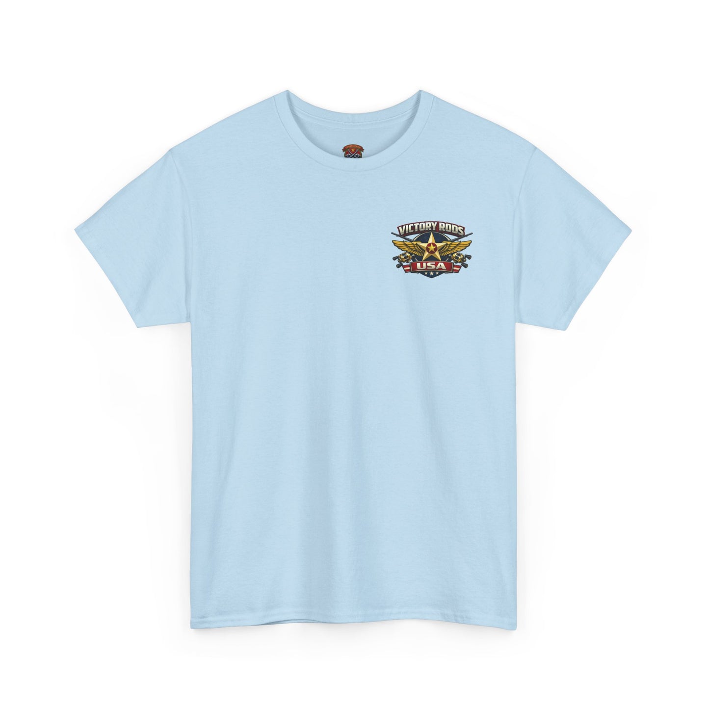 Vintage Pinup Fishing T-Shirt — “Victory Rods” Calico Carol Graphic Tee