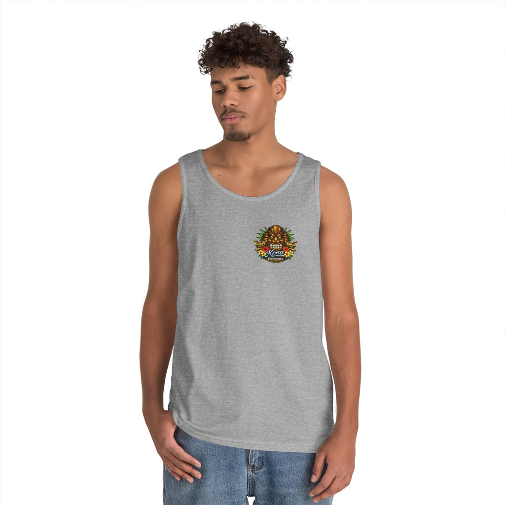 Kona Rods Vintage Pinup Beach Tank Top — 'Thresher Shark Anne' Retro WWII Nose Art