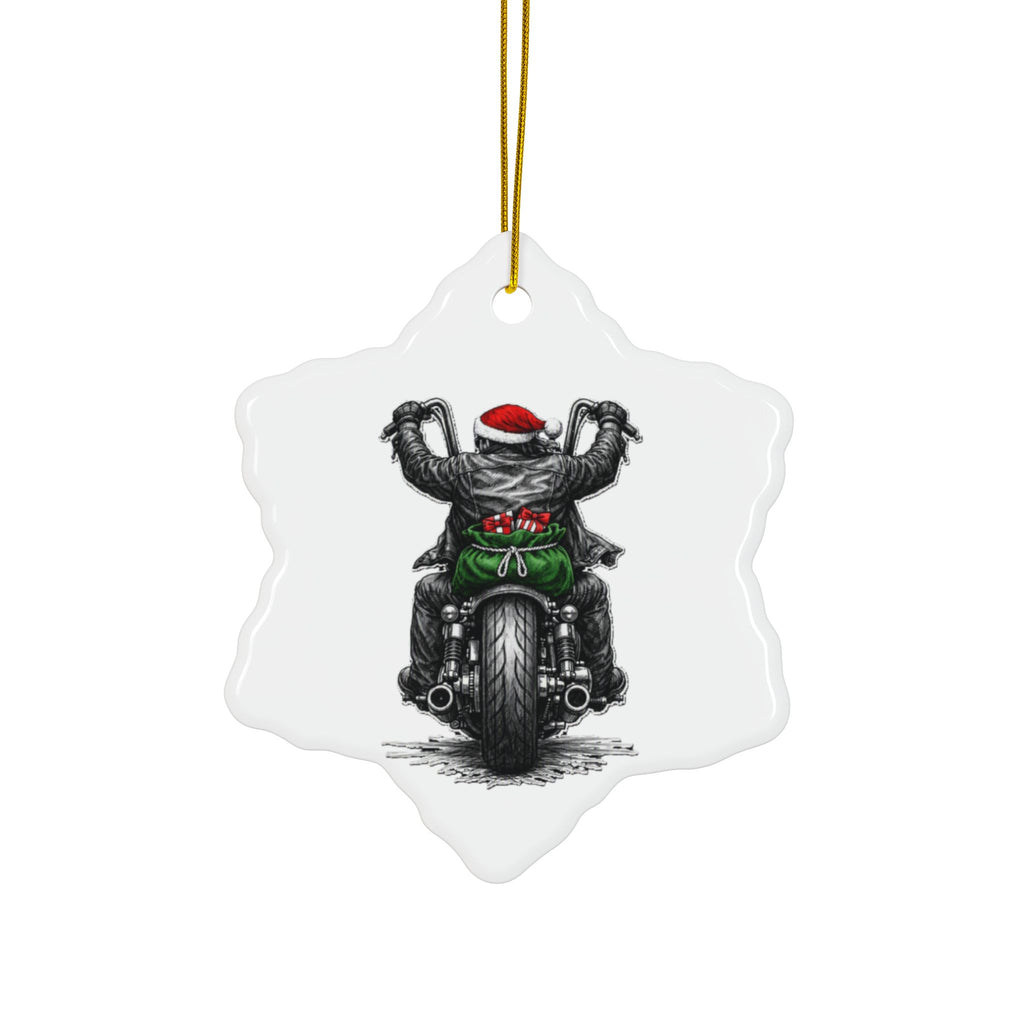 Copy of Biker Motorcycle Ceramic Ornament — Double-Sided Round Holiday Decoration