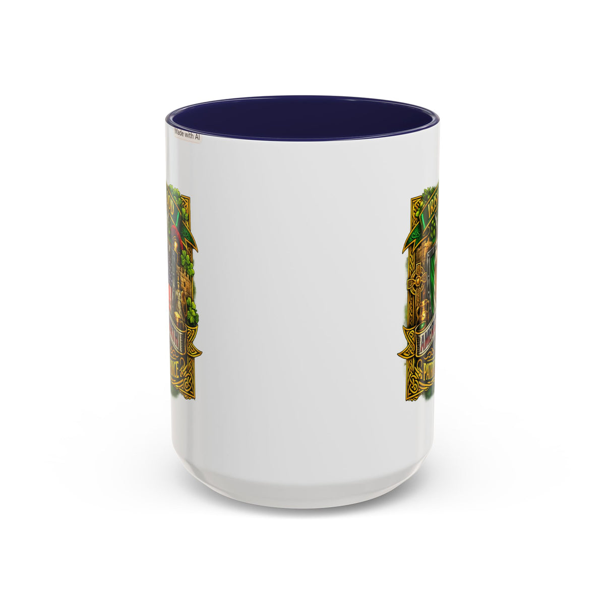 Irish Pride Coffee Mug — "Irish by Blood, American by Birth, Patriot by Choice" Patriotic Ceramic Mug