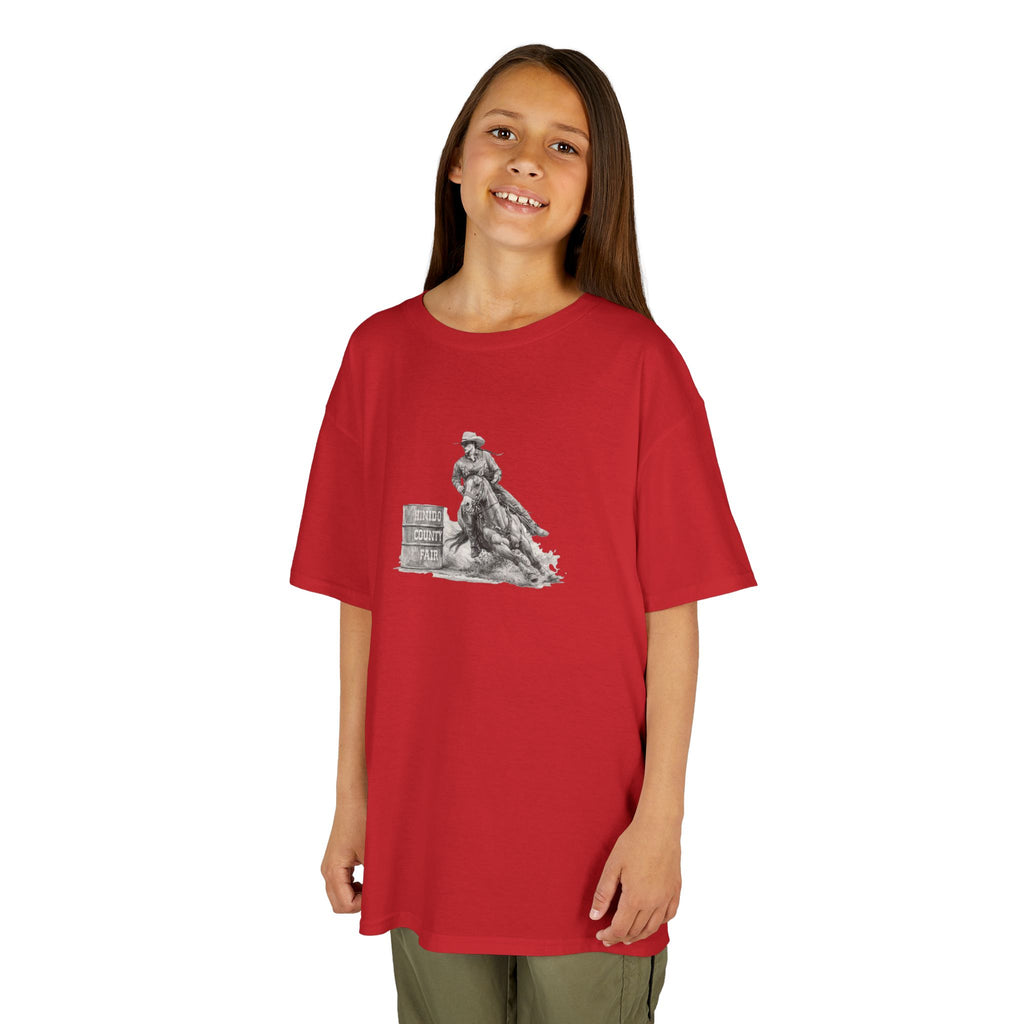 Kids T-Shirt — 'Always Keep Your Eye On the Next Barrel' Cowgirl Graphic