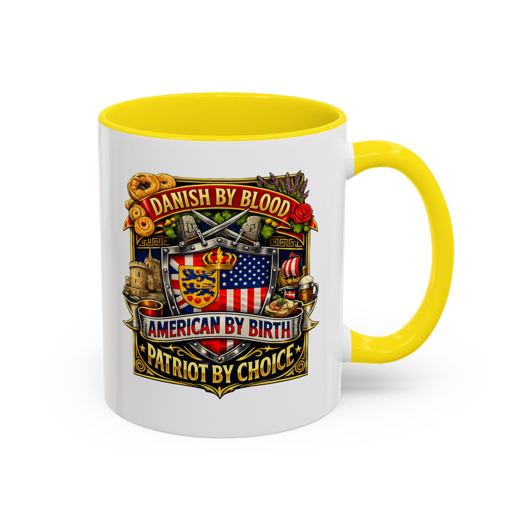 Danish/American Pride Danish by Blood, American by Birth Accent Coffee Mug (11/15oz)