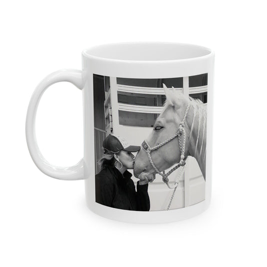 For the Love of Horses Ceramic Mug — Equestrian Coffee Cup (11oz/15oz)