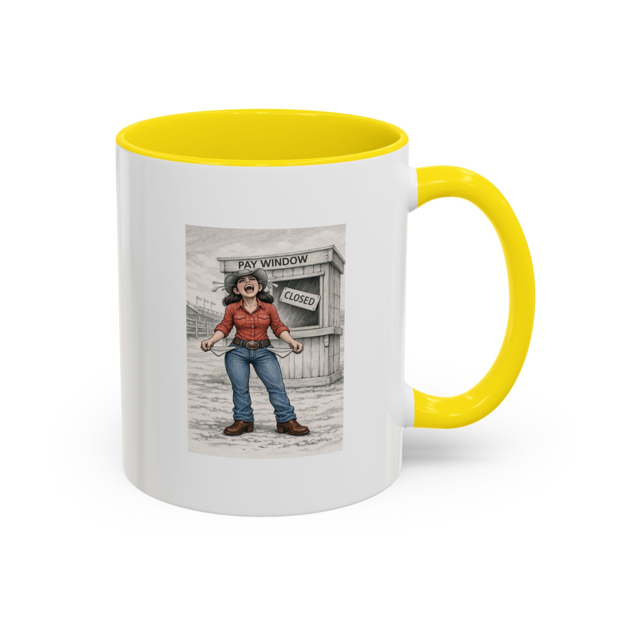 Out of the Money Barrel Racing Coffee Mug — Rodeo Cowgirl Accent Mug (11/15 oz)