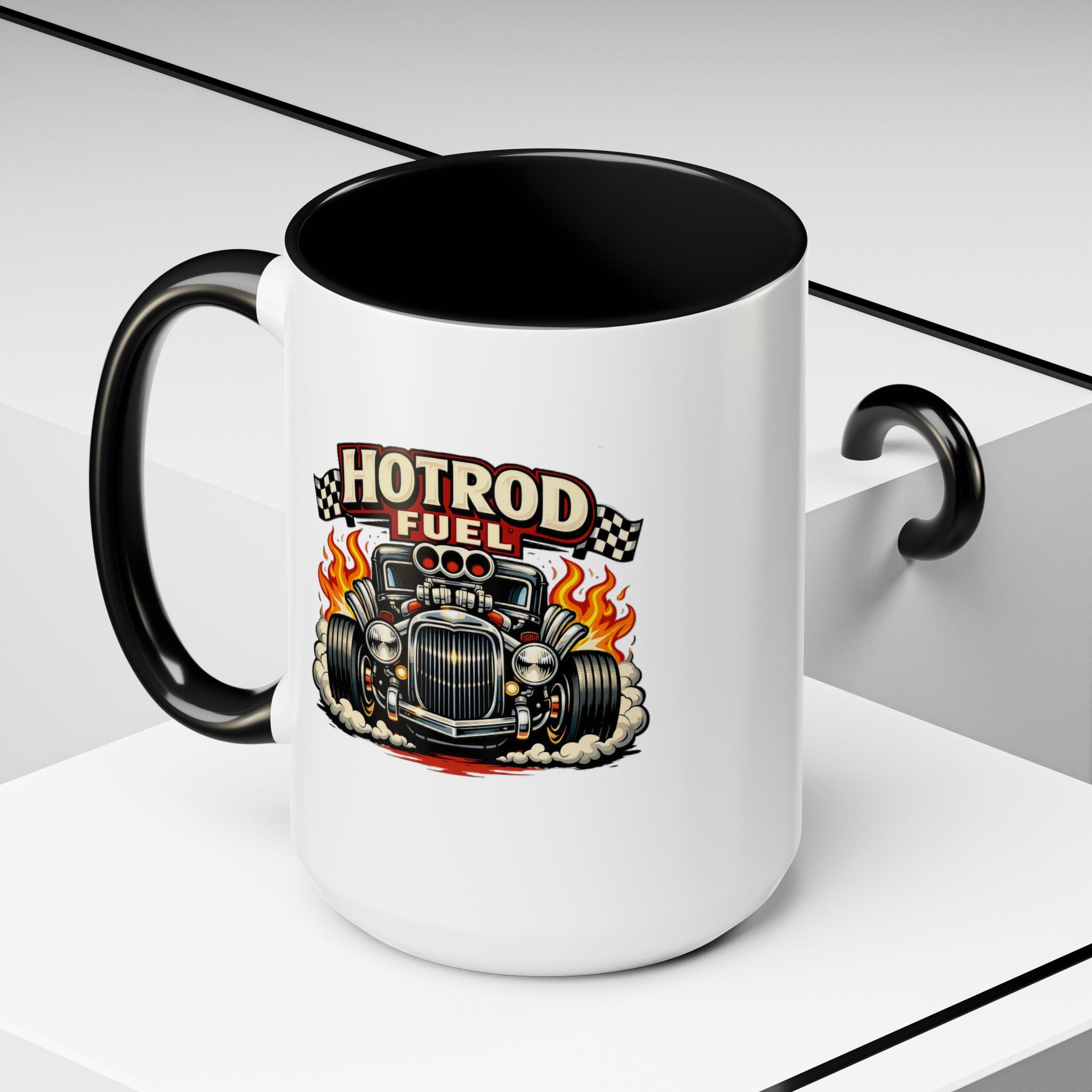 Hot Rod Fuel Coffee Mug — Vintage Muscle Car Racing Accent Mug