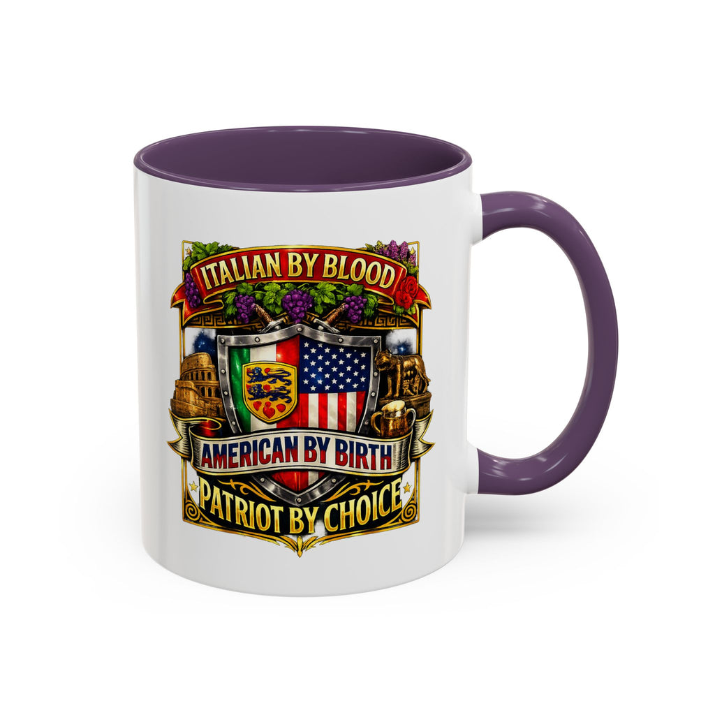 Italian by Blood American by Birth "Patriot by Choice" Accent Coffee Mug (11/15oz)