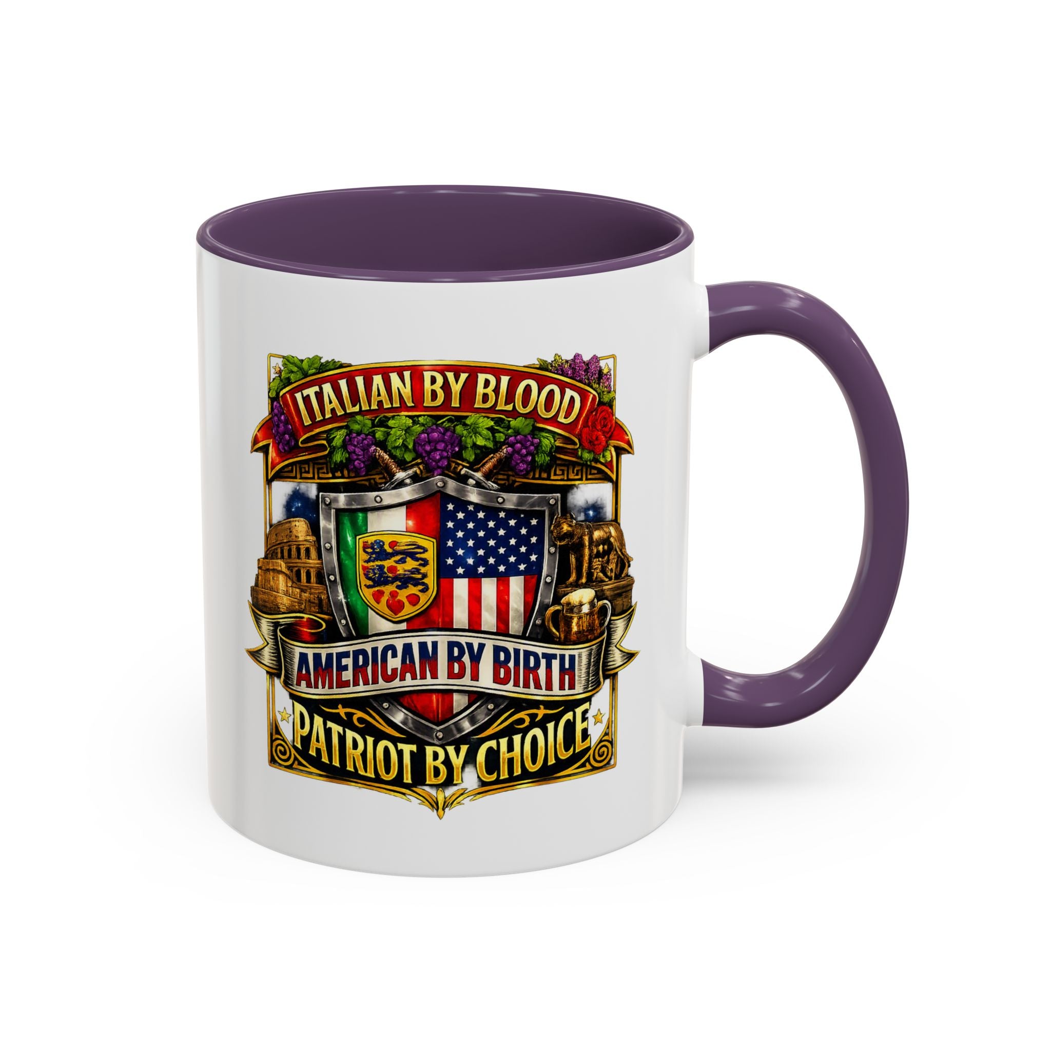 Italian by Blood American by Birth "Patriot by Choice" Accent Coffee Mug (11/15oz)