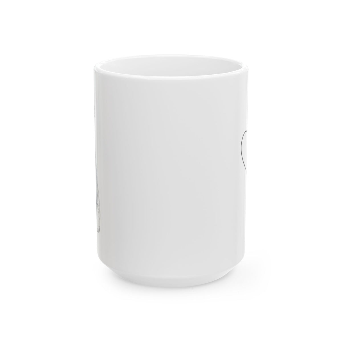 Ceramic Mug - Minimal Outline Romantic Coffee Mug (11oz & 15oz)