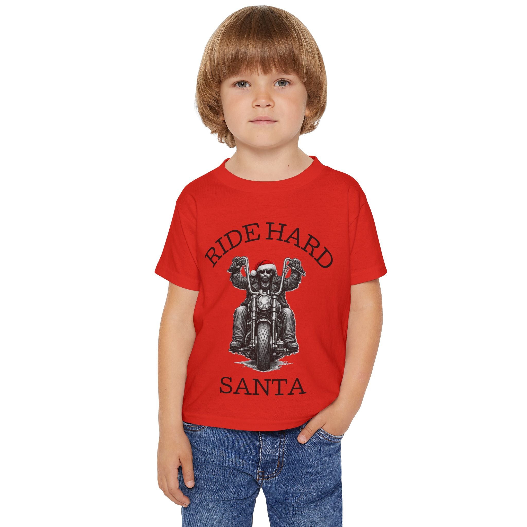 Toddler T‑Shirt — Ride Hard Santa Motorcycle Christmas Tee