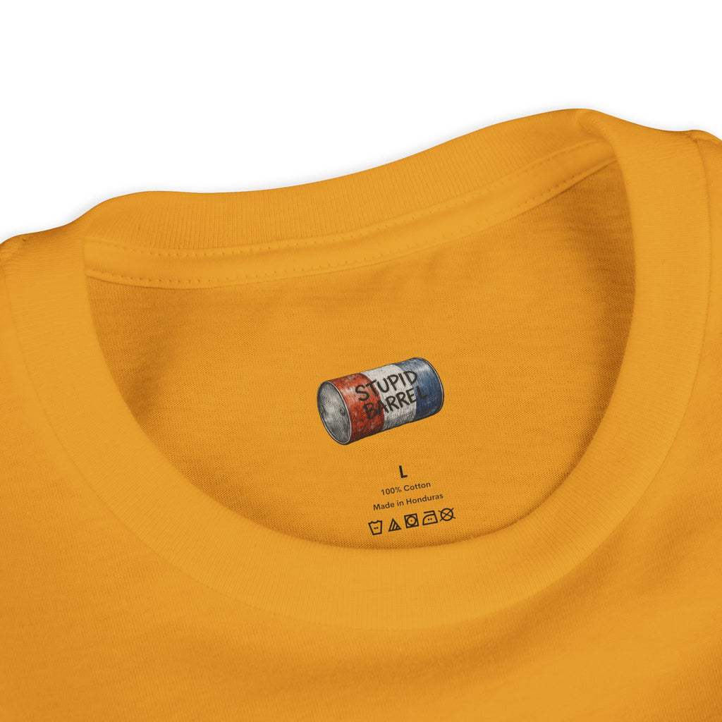 Youth Tee — Rodeo Cowgirl with Patriotic Barrel Graphic