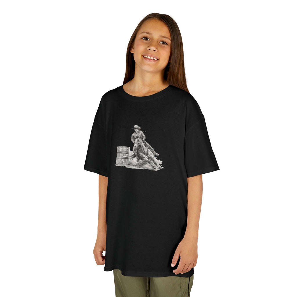 Kids T-Shirt — 'Always Keep Your Eye On the Next Barrel' Cowgirl Graphic