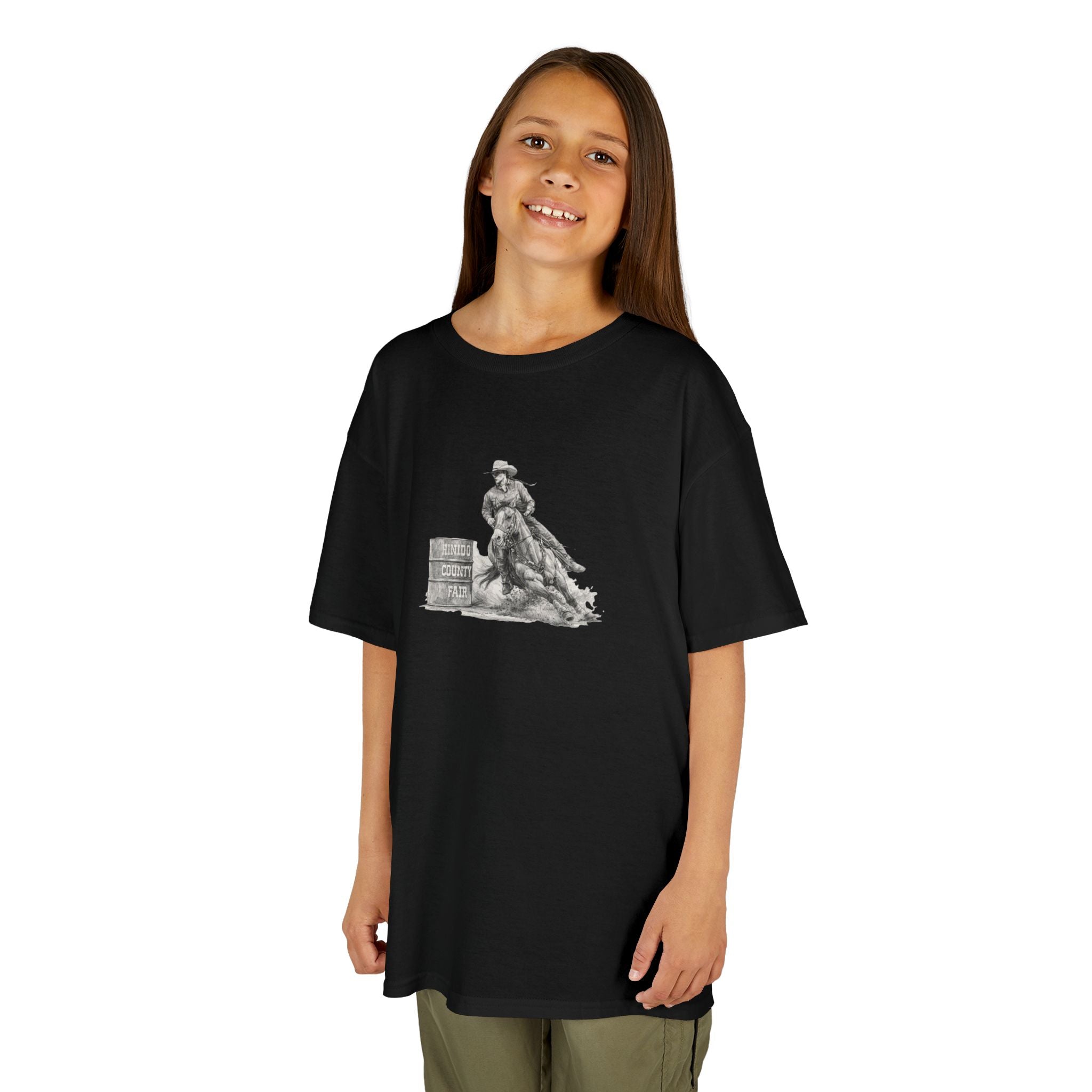 Kids T-Shirt — 'Always Keep Your Eye On the Next Barrel' Cowgirl Graphic