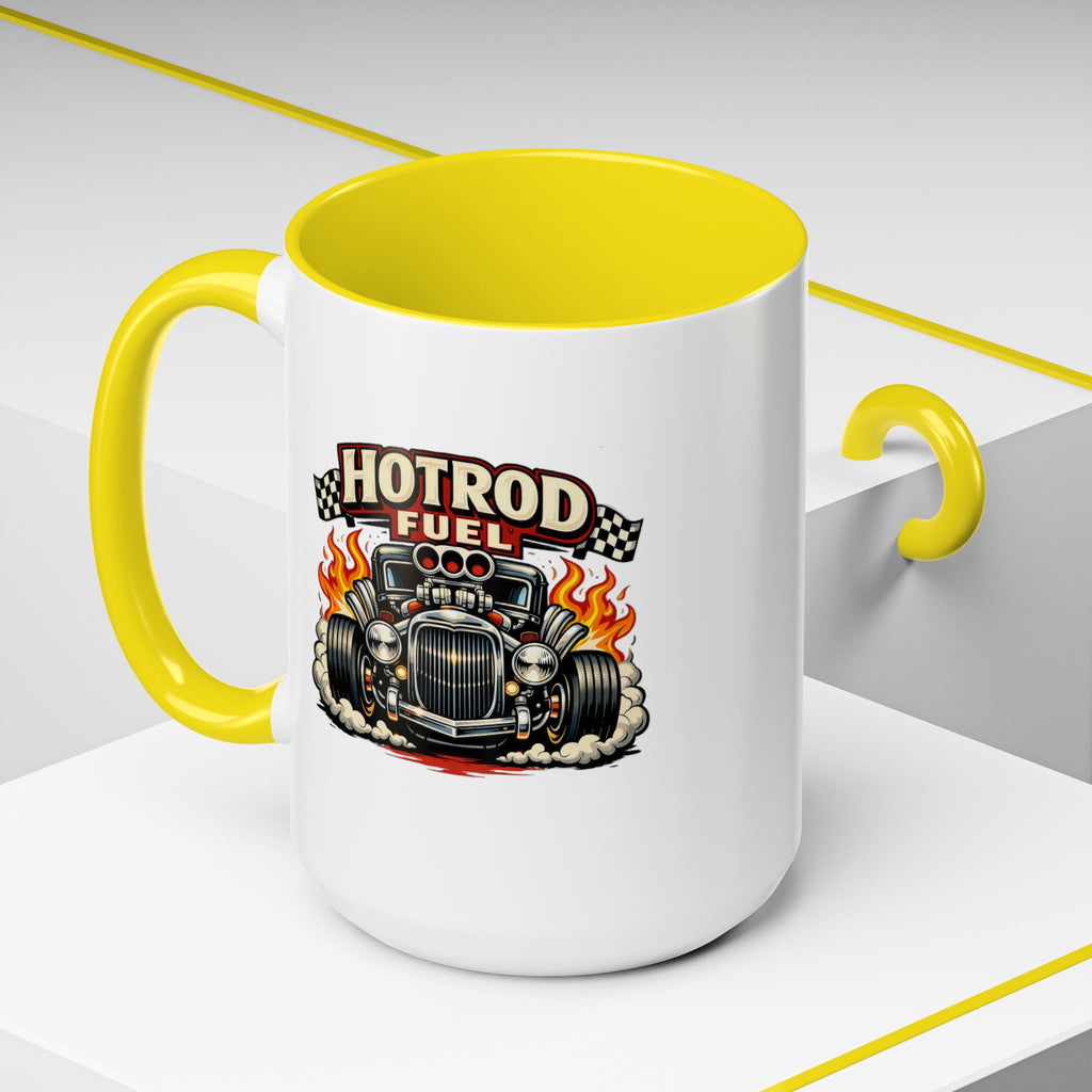 Hot Rod Fuel Coffee Mug — Vintage Muscle Car Racing Accent Mug