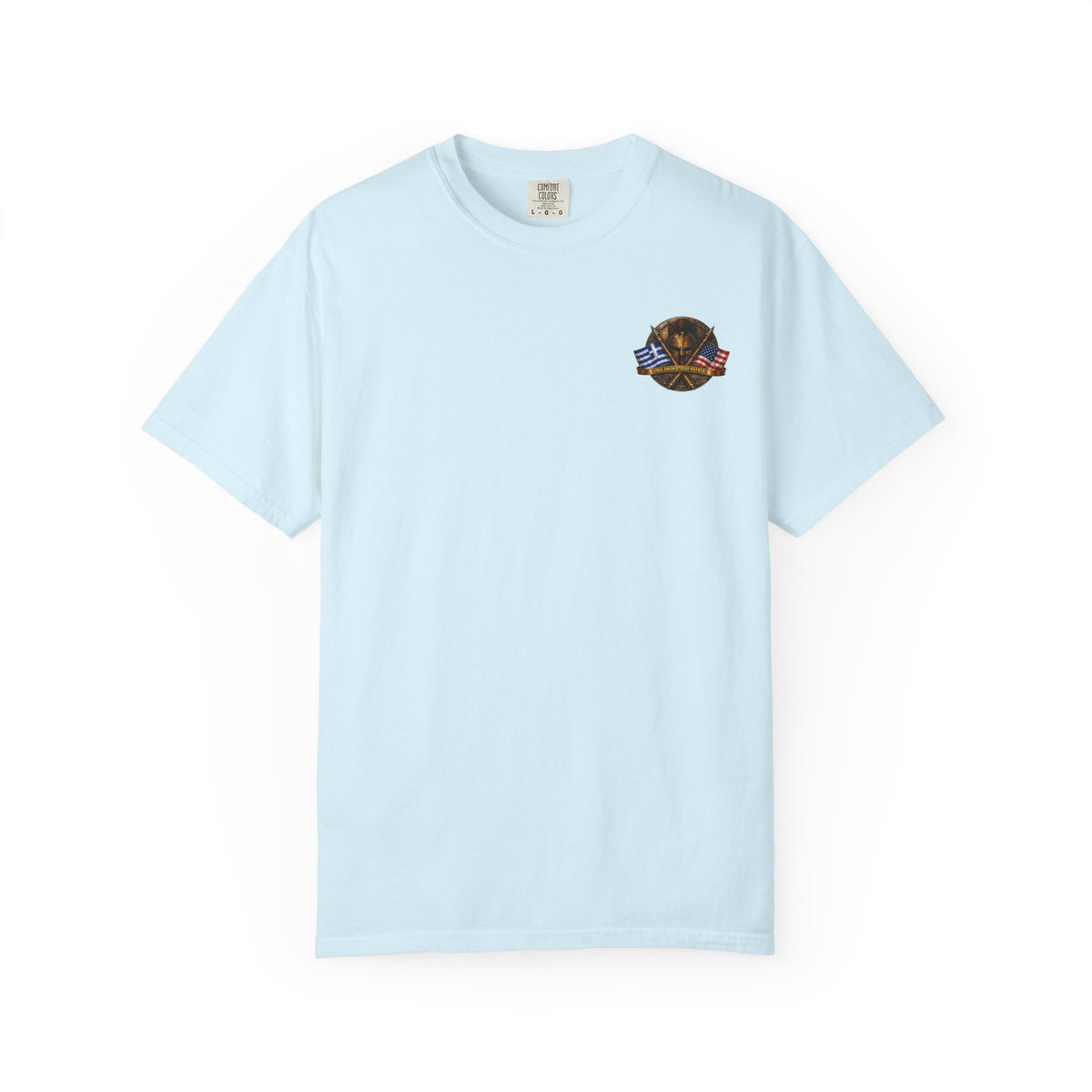 Greek American Heritage T-Shirt — Eagle Crest with Flags & "One Nation" Emblem