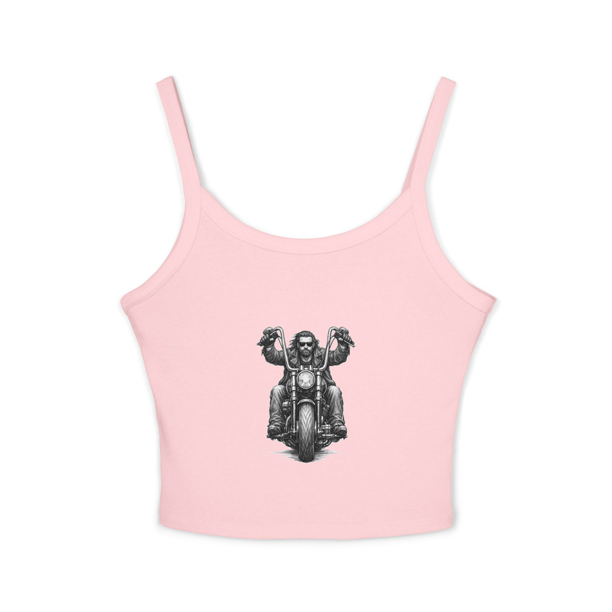 Motorcycle Rider Crop Tank Top — Vintage Biker Graphic