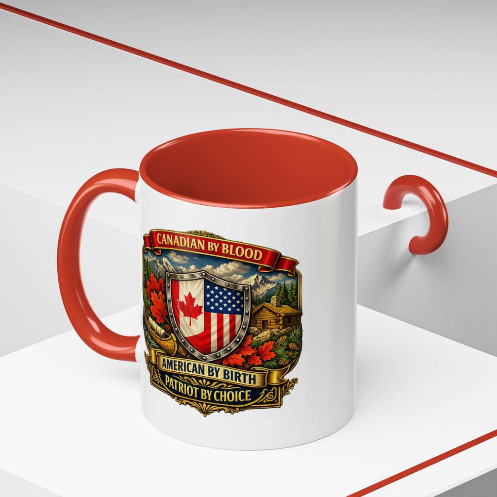 Canadian/American Pride Coat of Arms Accent Coffee Mug (11/15oz)