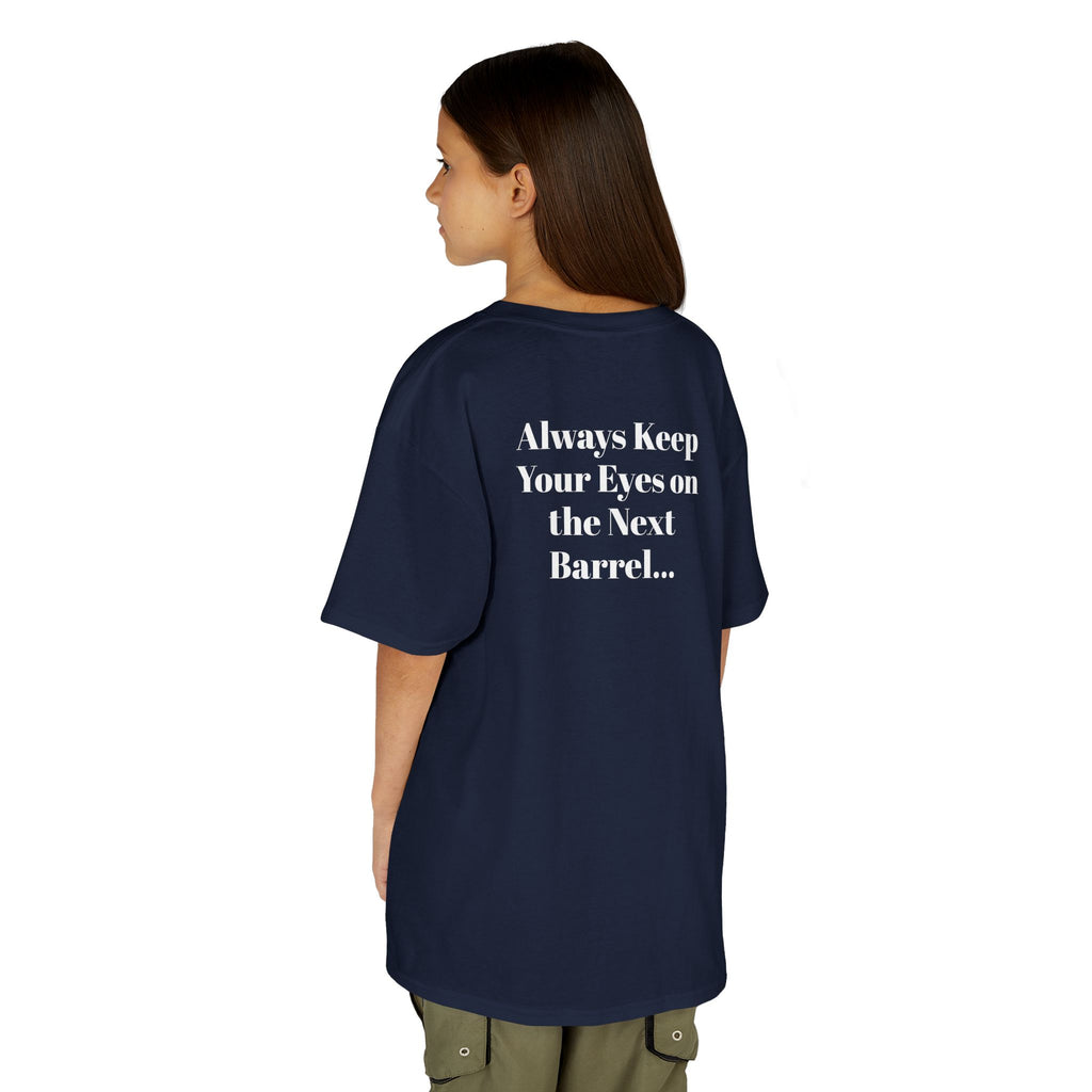 Kids T-Shirt — 'Always Keep Your Eye On the Next Barrel' Cowgirl Graphic