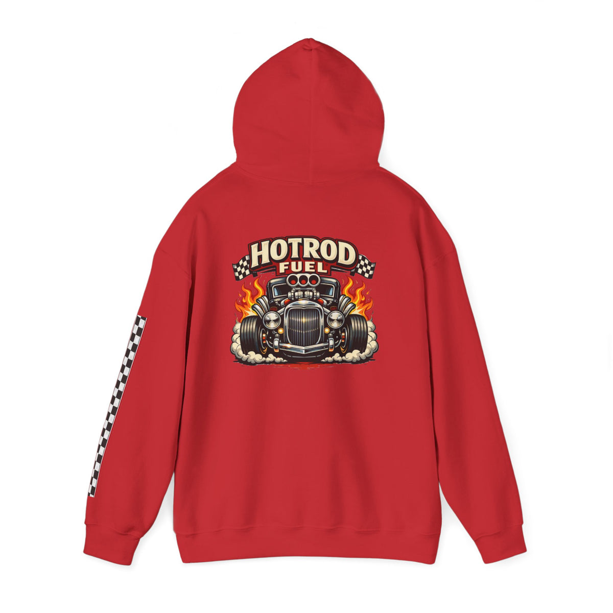 Hot Rod Hoodie — "Hot Rod Fuel" Vintage Car Racing Pullover