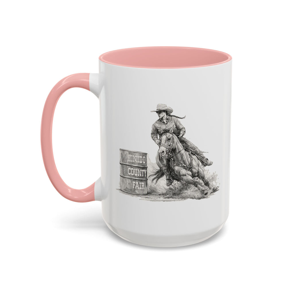 Barrel Racing Coffee Mug — "Horse and Rider Focused on the Next Barrel"