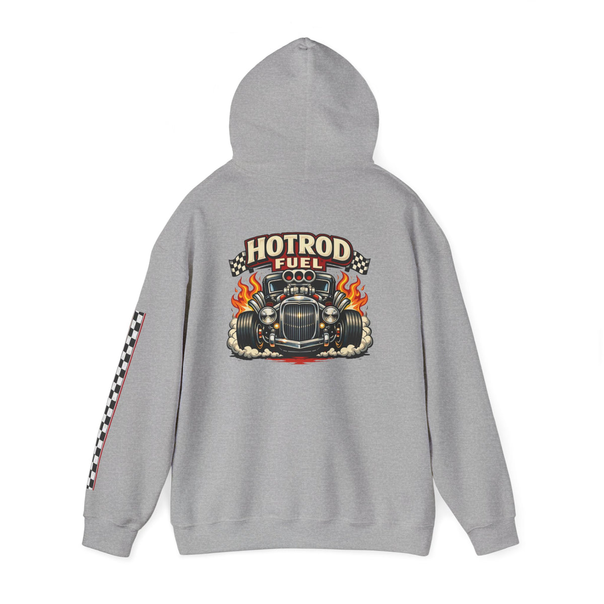 Hot Rod Hoodie — "Hot Rod Fuel" Vintage Car Racing Pullover