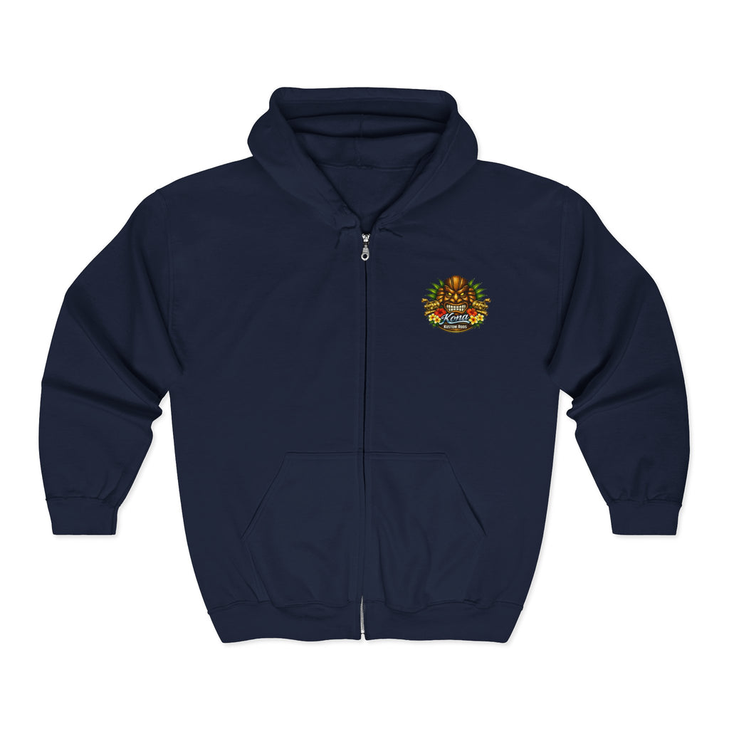 Kona Kustom Rods - Full-Zip Hoodie – Retro 'Battle Born' Vintage Pinup Graphic Zip-Up Sweatshirt