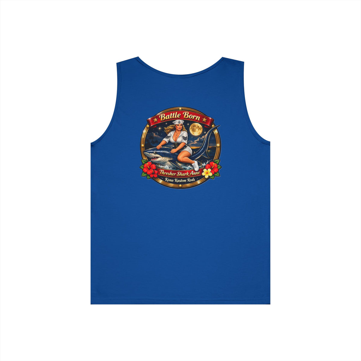 Vintage Pinup Surf Tank Top — 'Battle Born' Retro Beach Graphic