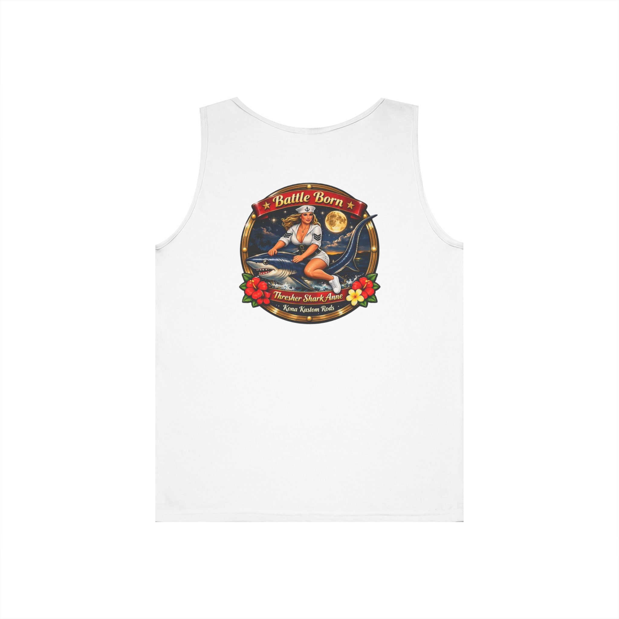 Vintage Pinup Surf Tank Top — 'Battle Born' Retro Beach Graphic