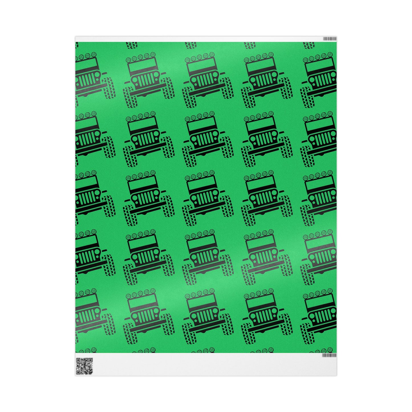 Green 4X4 offroad Pattern Wrapping Paper — Succulent-Themed Gift Wrap for Jeep Lovers