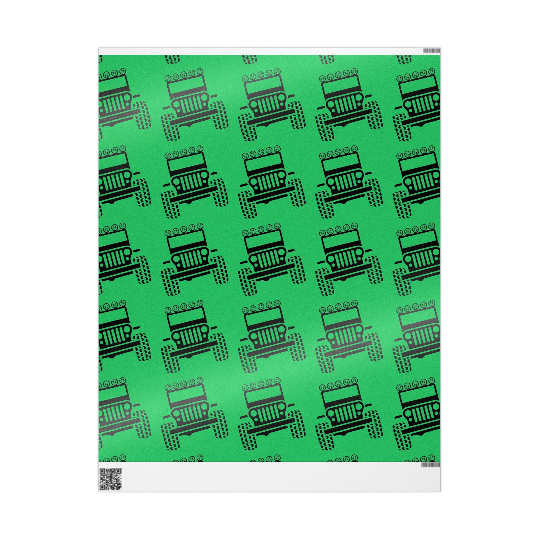 Green 4X4 offroad Pattern Wrapping Paper — Succulent-Themed Gift Wrap for Jeep Lovers