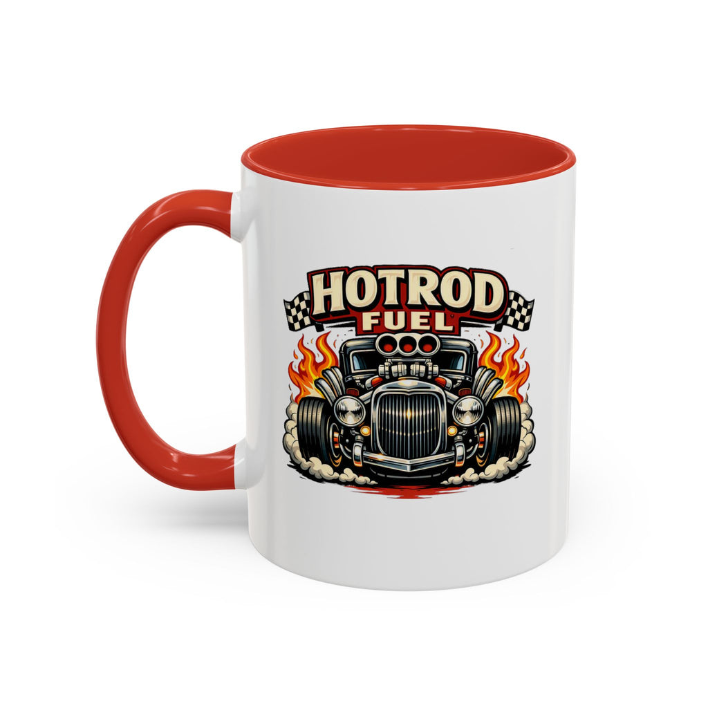 Hot Rod Fuel Coffee Mug — Vintage Muscle Car Racing Accent Mug