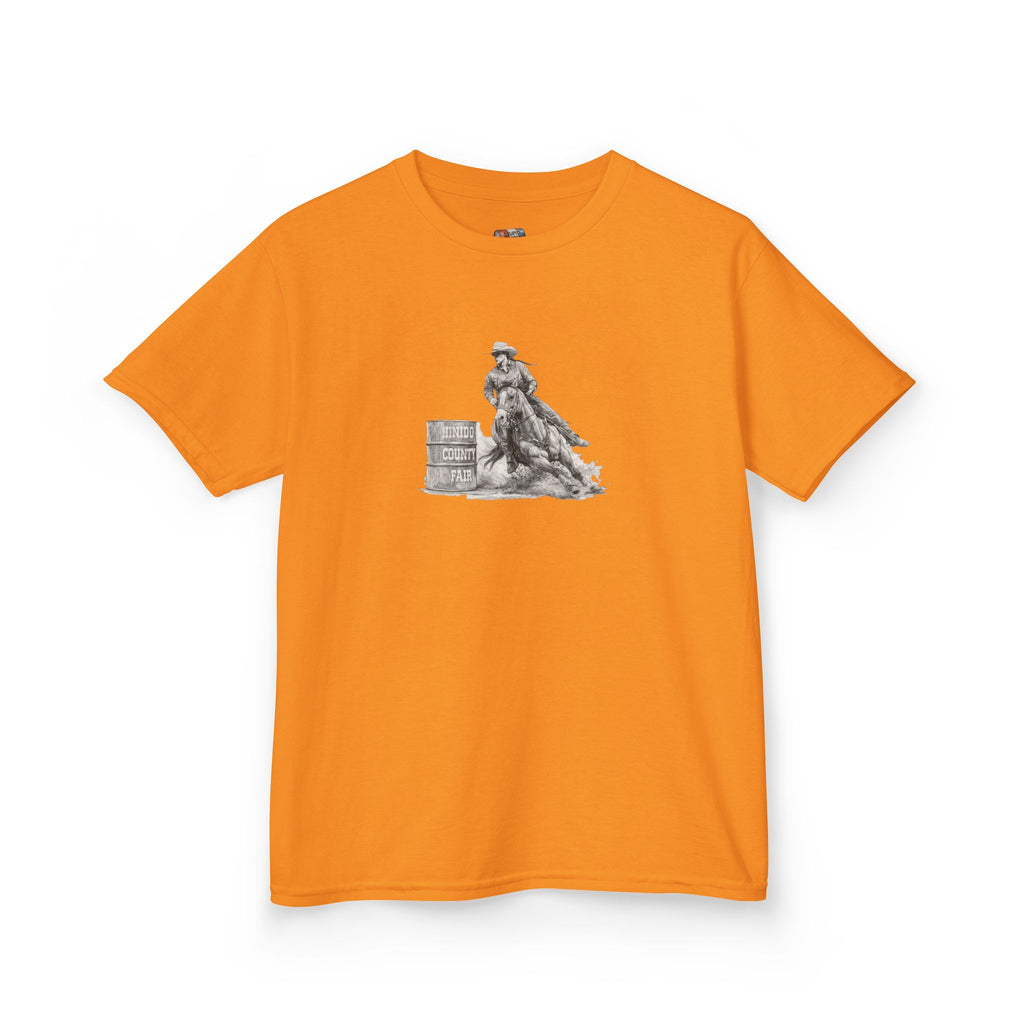 Kids T-Shirt — 'Always Keep Your Eye On the Next Barrel' Cowgirl Graphic