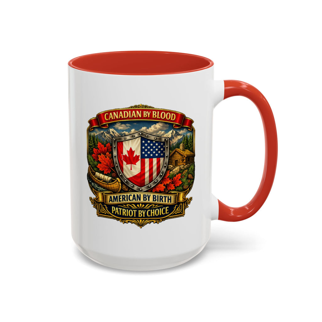 Canadian/American Pride Coat of Arms Accent Coffee Mug (11/15oz)