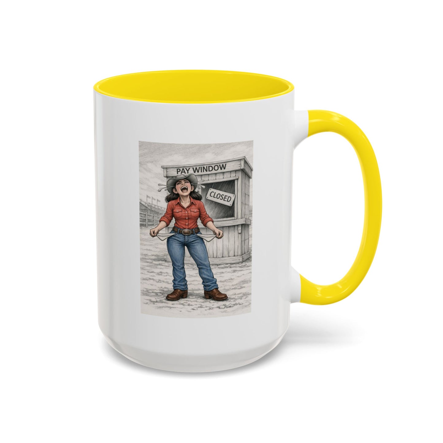 Out of the Money Barrel Racing Coffee Mug — Rodeo Cowgirl Accent Mug (11/15 oz)