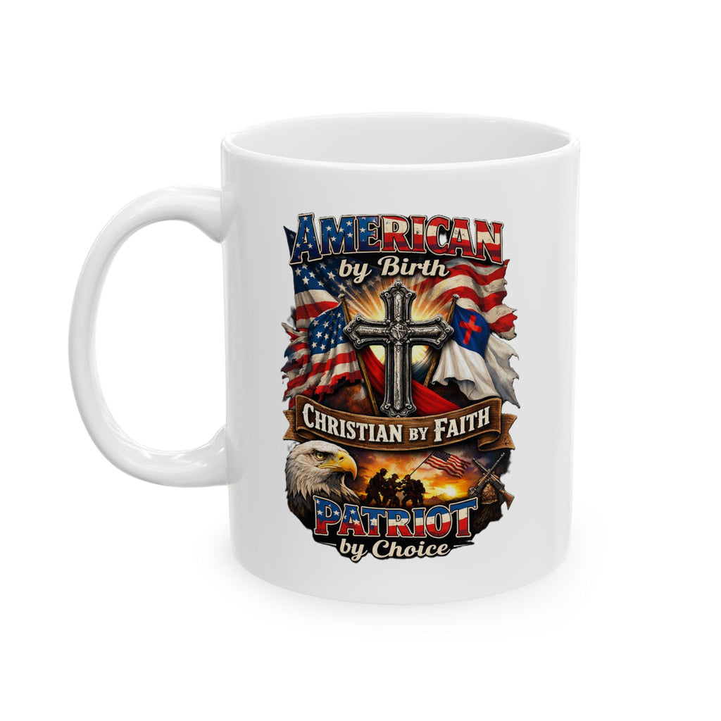 Patriotic Eagle Ceramic Mug - American Flag Skull Design (11oz, 15oz)