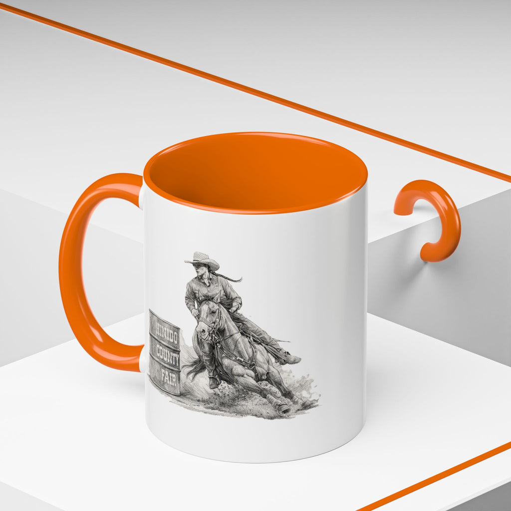 Barrel Racing Coffee Mug — "Horse and Rider Focused on the Next Barrel"