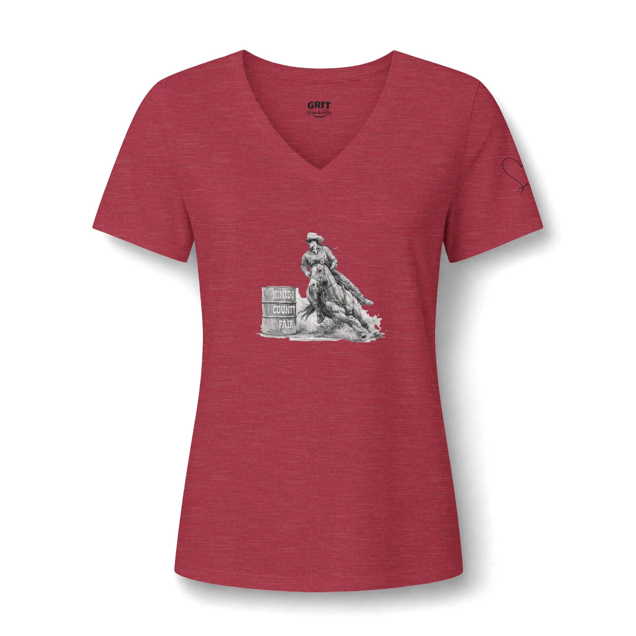Cowgirl Barrel Racer V-Neck Tee — Rodeo Western Women's Shirt