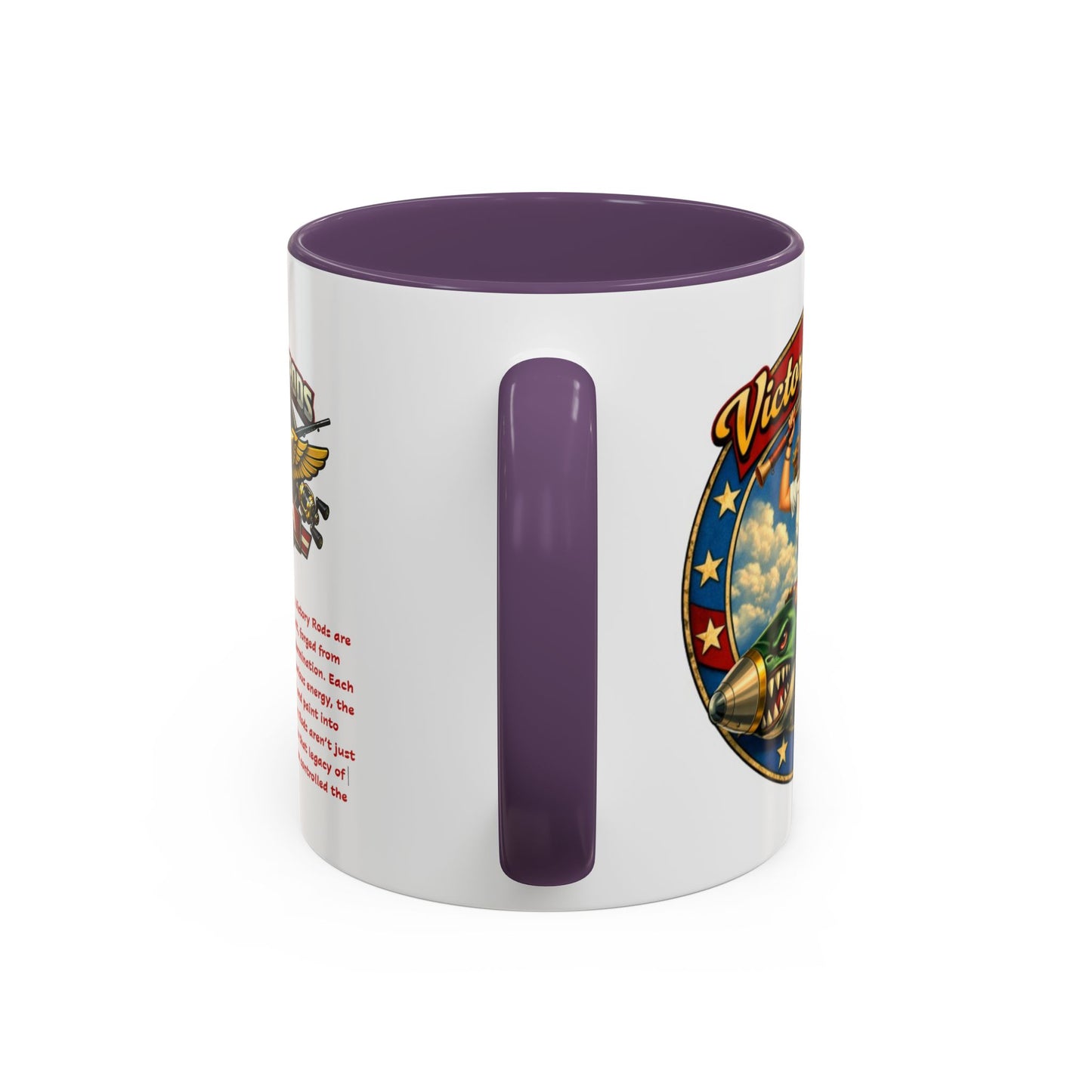 Victory Rods Sportfisherman's WWII Nose Art Pin-Up Illustration Mug | Ceramic Coffee Cup