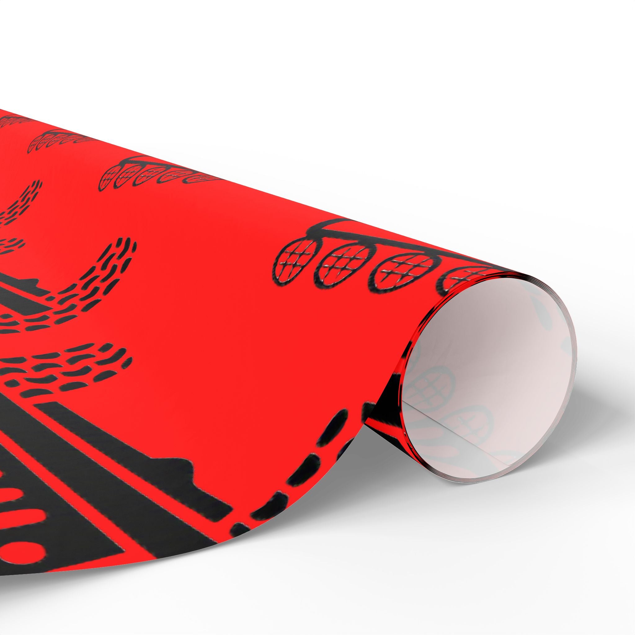 4X4 Off-Road Wrapping Paper Roll — Red Holiday Pattern for the Jeep lover.