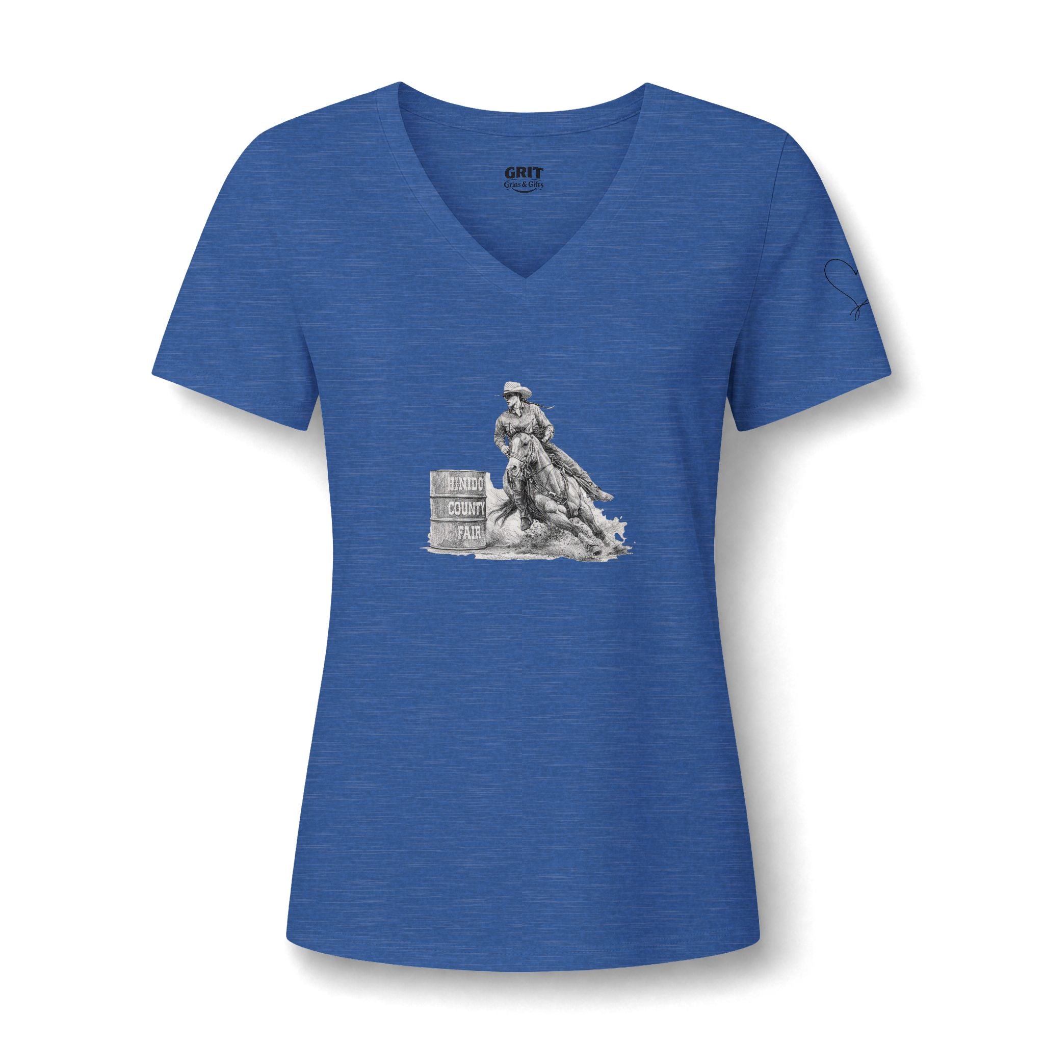 Cowgirl Barrel Racer V-Neck Tee — Rodeo Western Women's Shirt