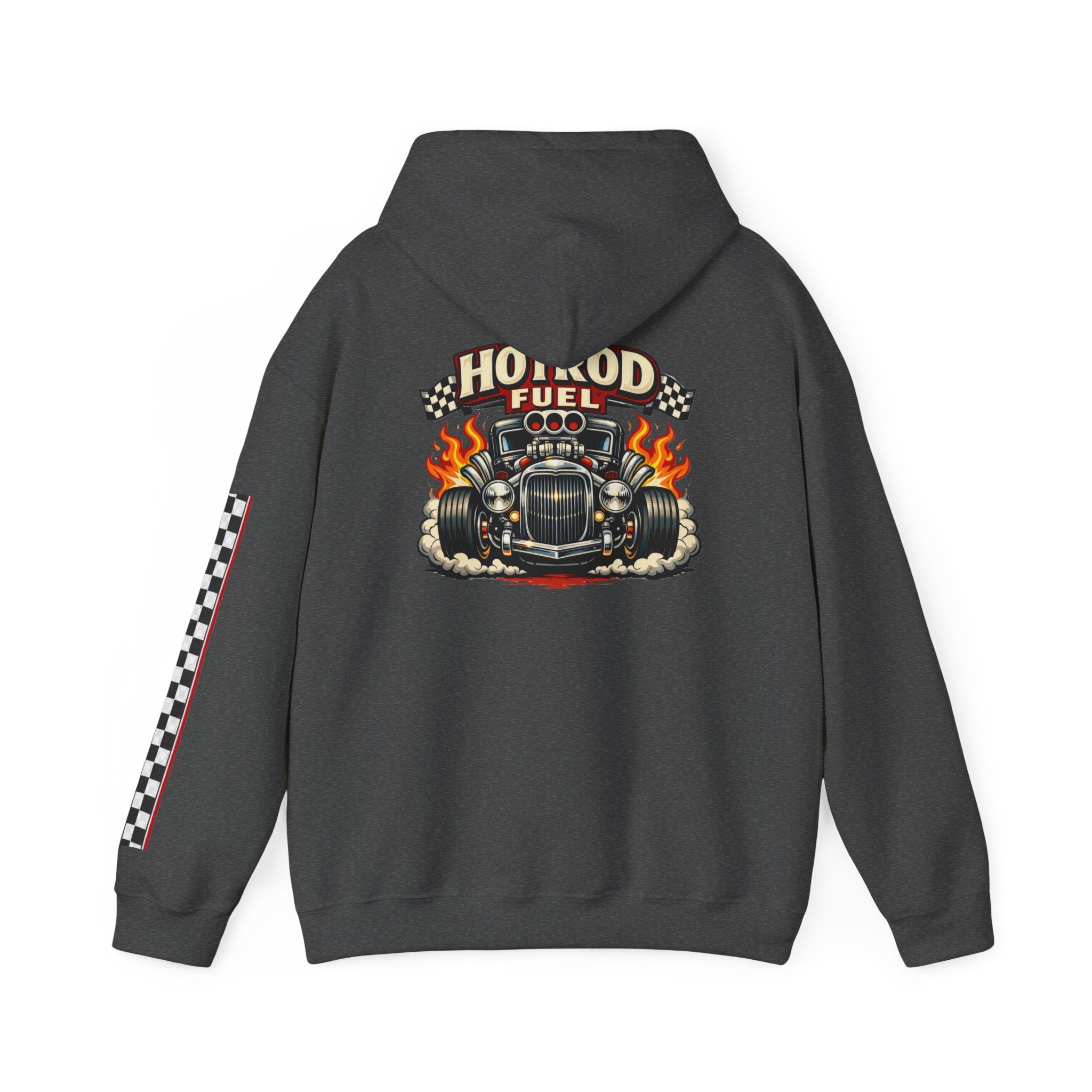 Hot Rod Hoodie — "Hot Rod Fuel" Vintage Car Racing Pullover