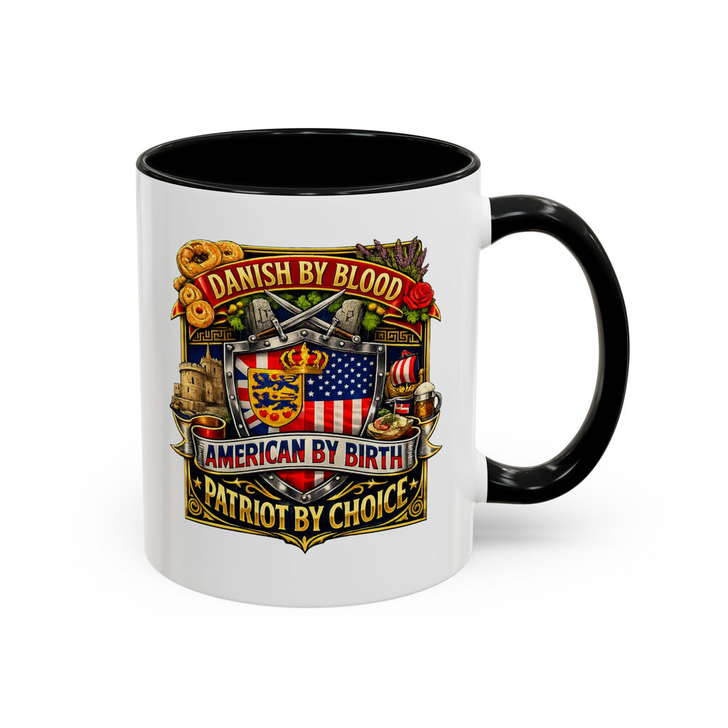 Danish/American Pride Danish by Blood, American by Birth Accent Coffee Mug (11/15oz)