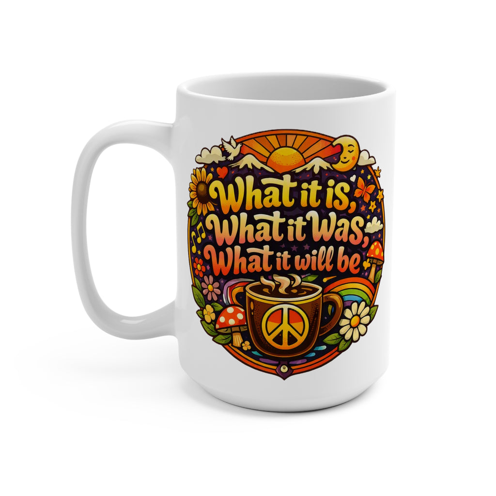 15oz Ceramic Mug — Retro Floral ‘Be Good Do Good’ Inspirational Coffee Cup