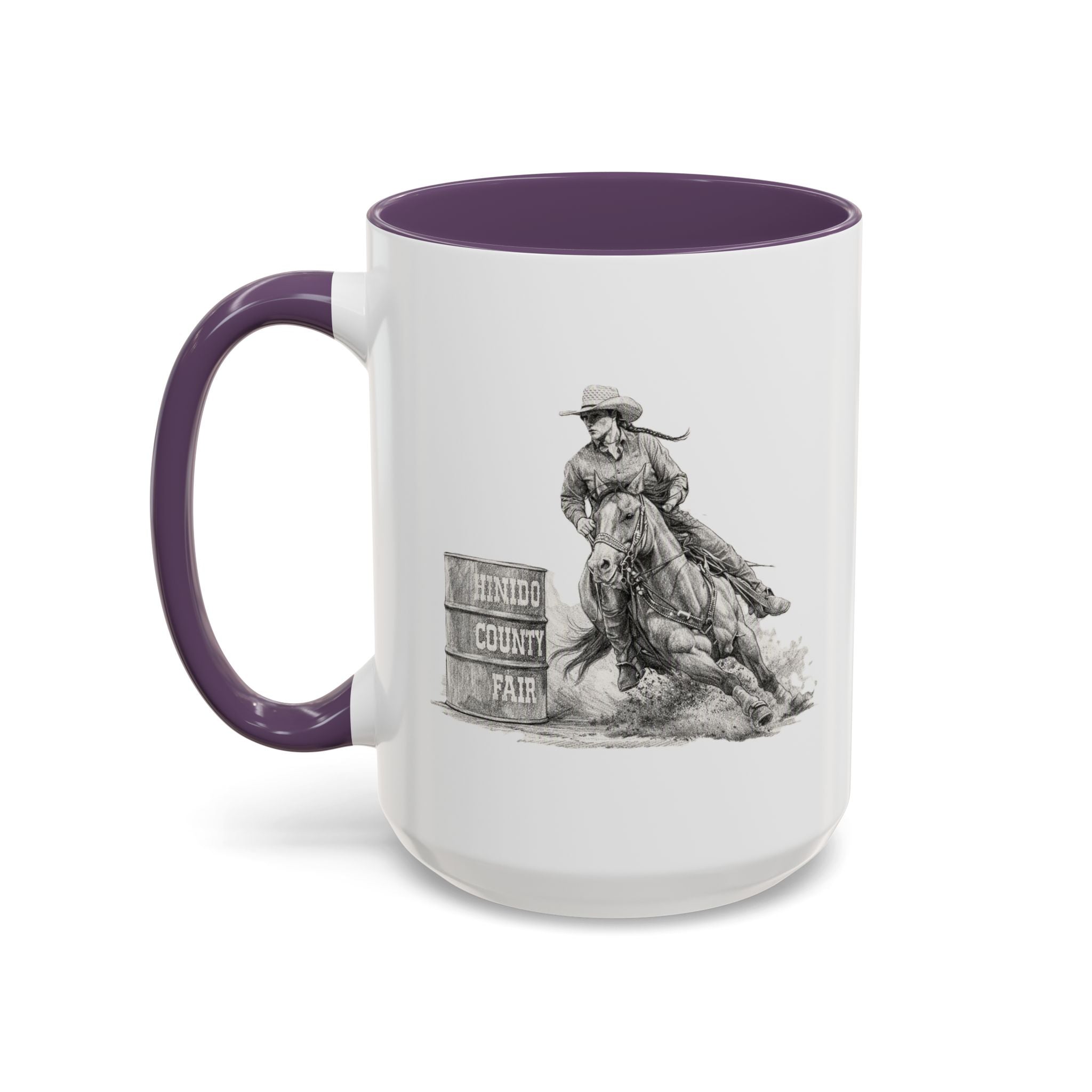 Barrel Racing Coffee Mug — "Horse and Rider Focused on the Next Barrel"