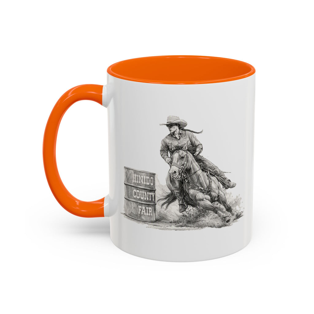 Barrel Racing Coffee Mug — "Horse and Rider Focused on the Next Barrel"