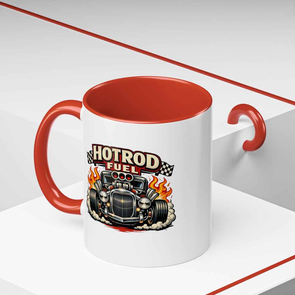 Hot Rod Fuel Coffee Mug — Vintage Muscle Car Racing Accent Mug