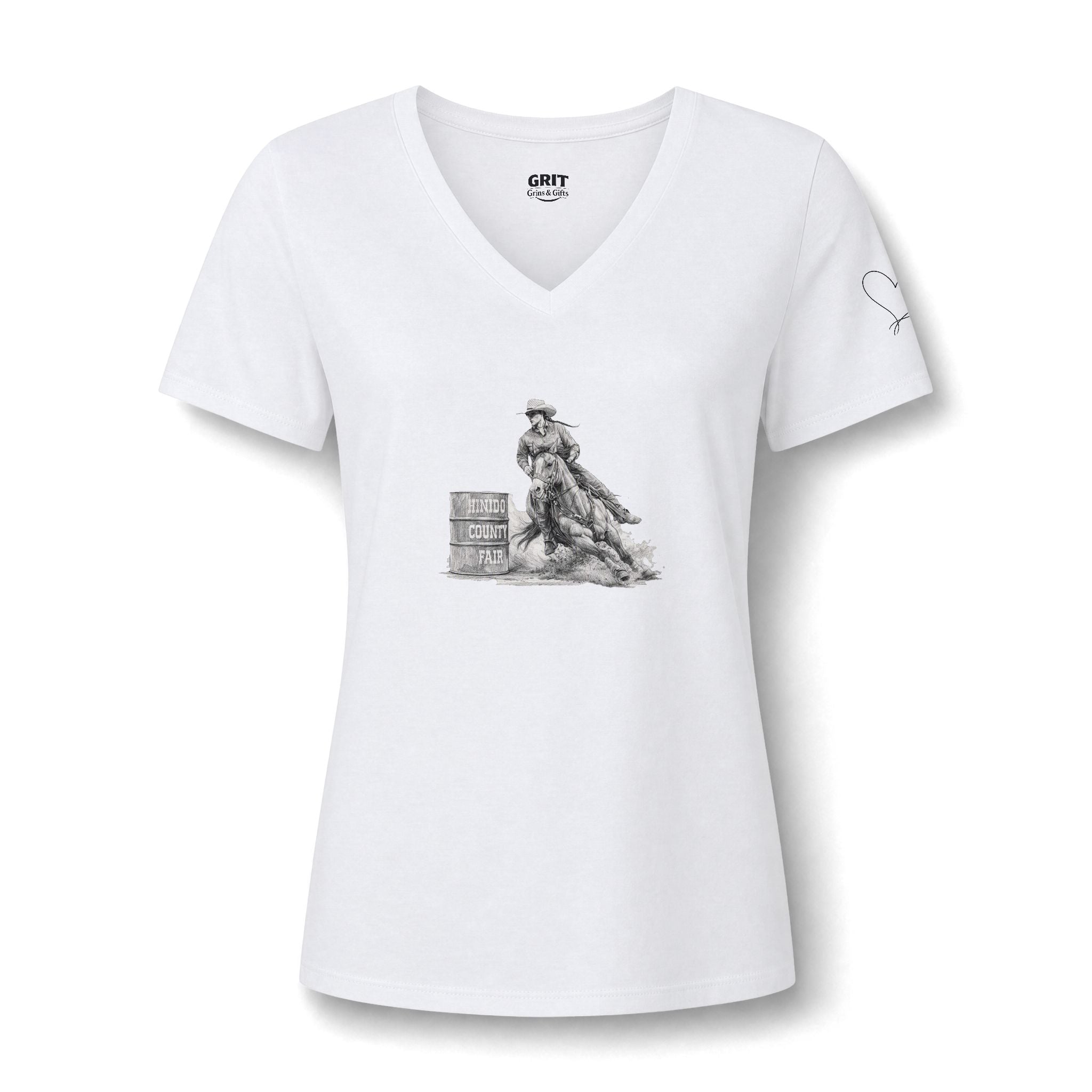 Cowgirl Barrel Racer V-Neck Tee — Rodeo Western Women's Shirt