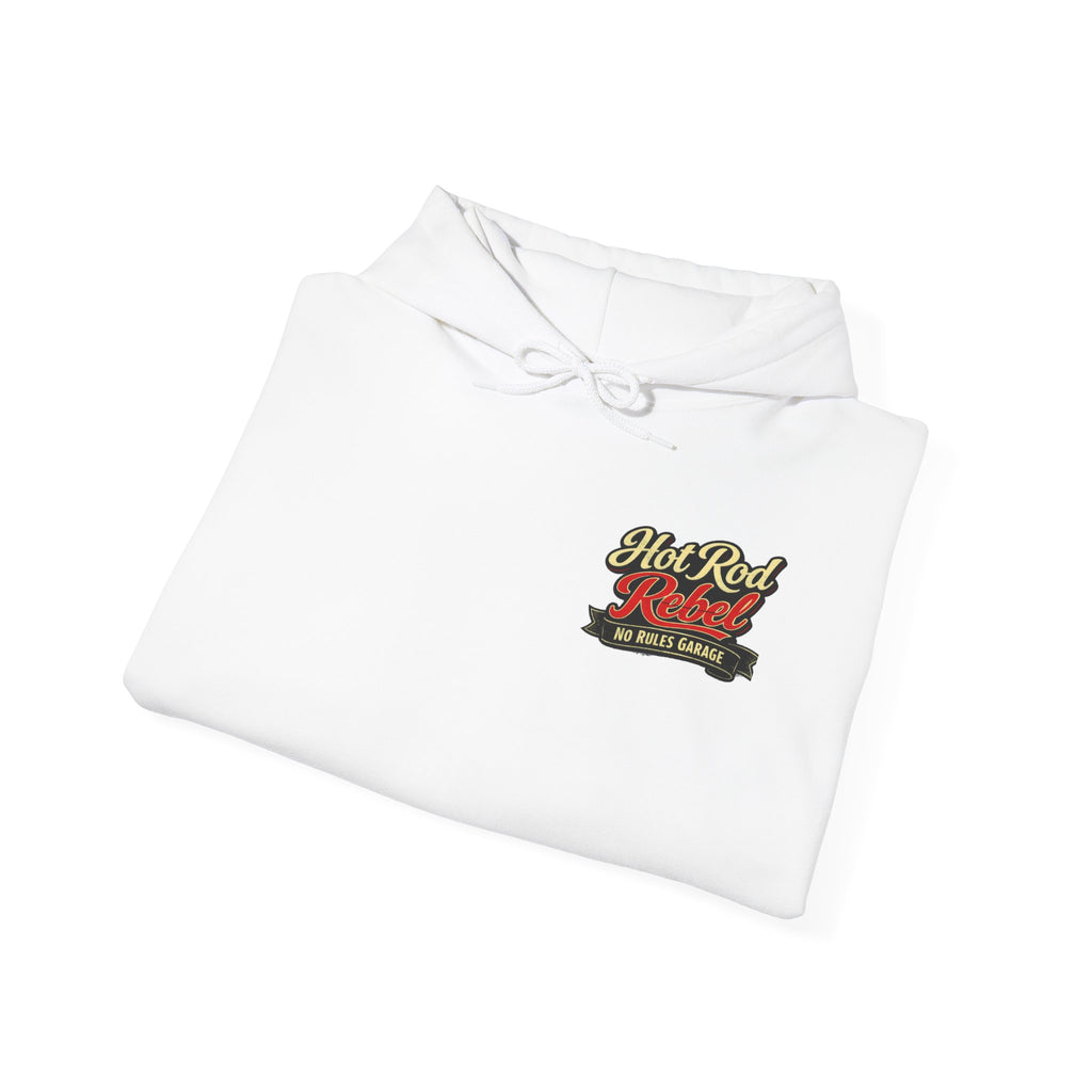 Hot Rod Hoodie — "Hot Rod Fuel" Vintage Car Racing Pullover
