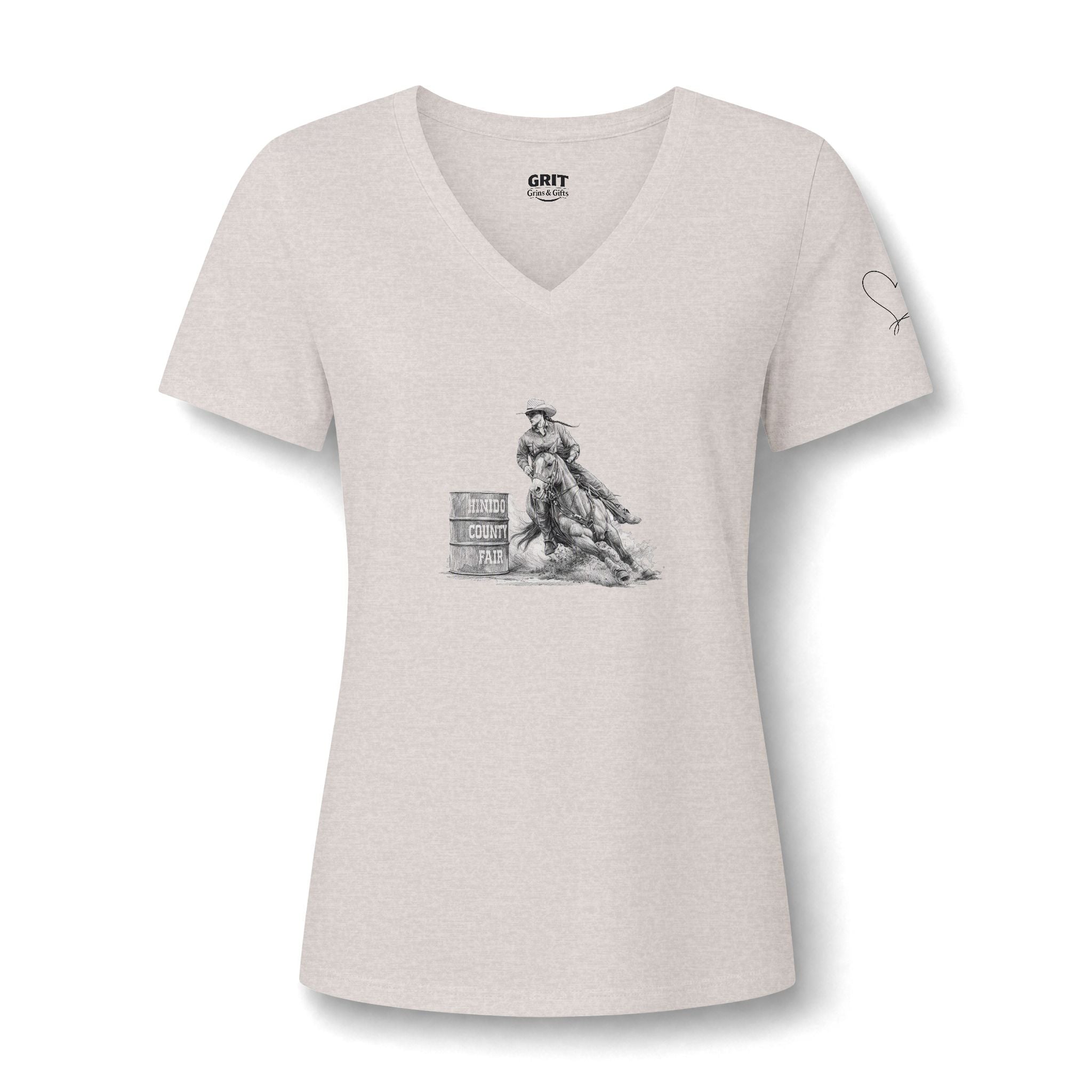 Cowgirl Barrel Racer V-Neck Tee — Rodeo Western Women's Shirt