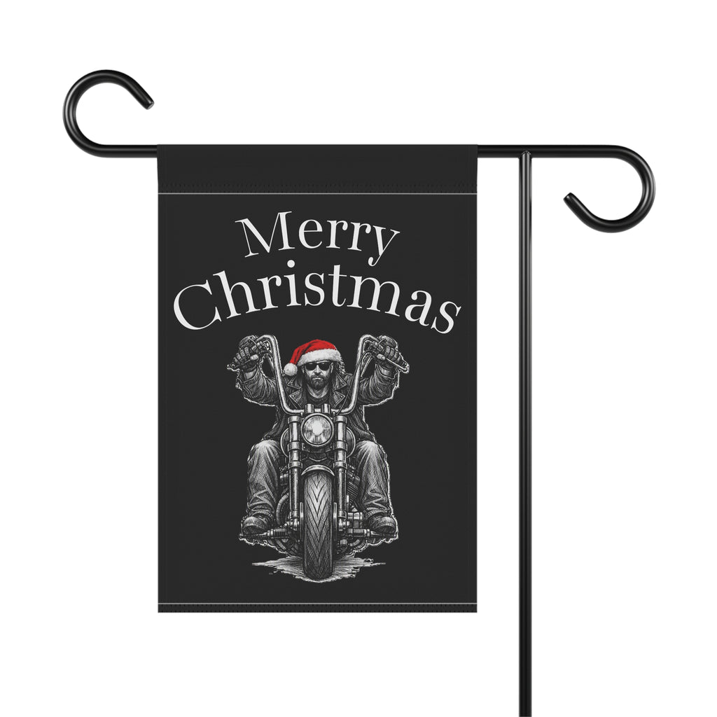 Merry Christmas Biker Garden Flag
